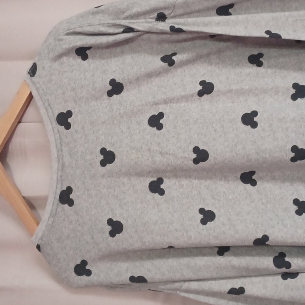 Disney Soft Knit Gray Long Sleeve Top, Mickey Mouse Pattern - Picture 11 of 15
